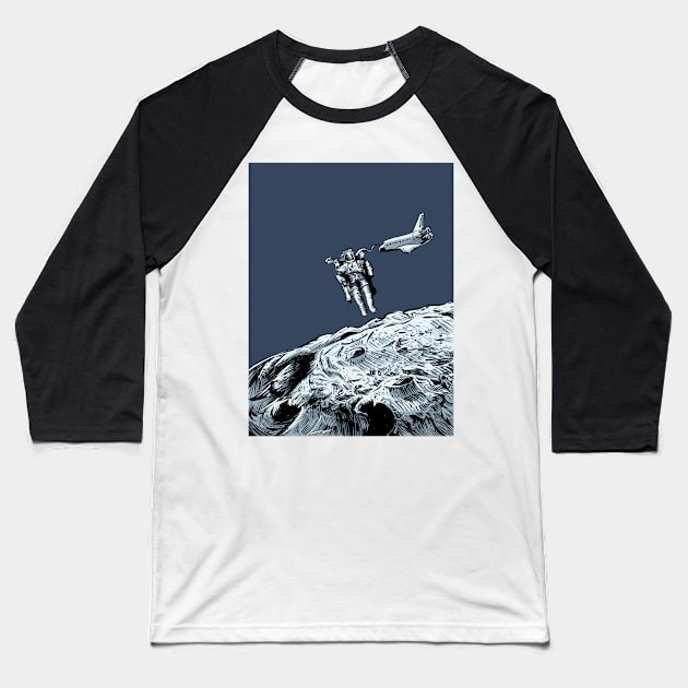 Spaceman by the moon Baseball T-Shirt by stephenignacio